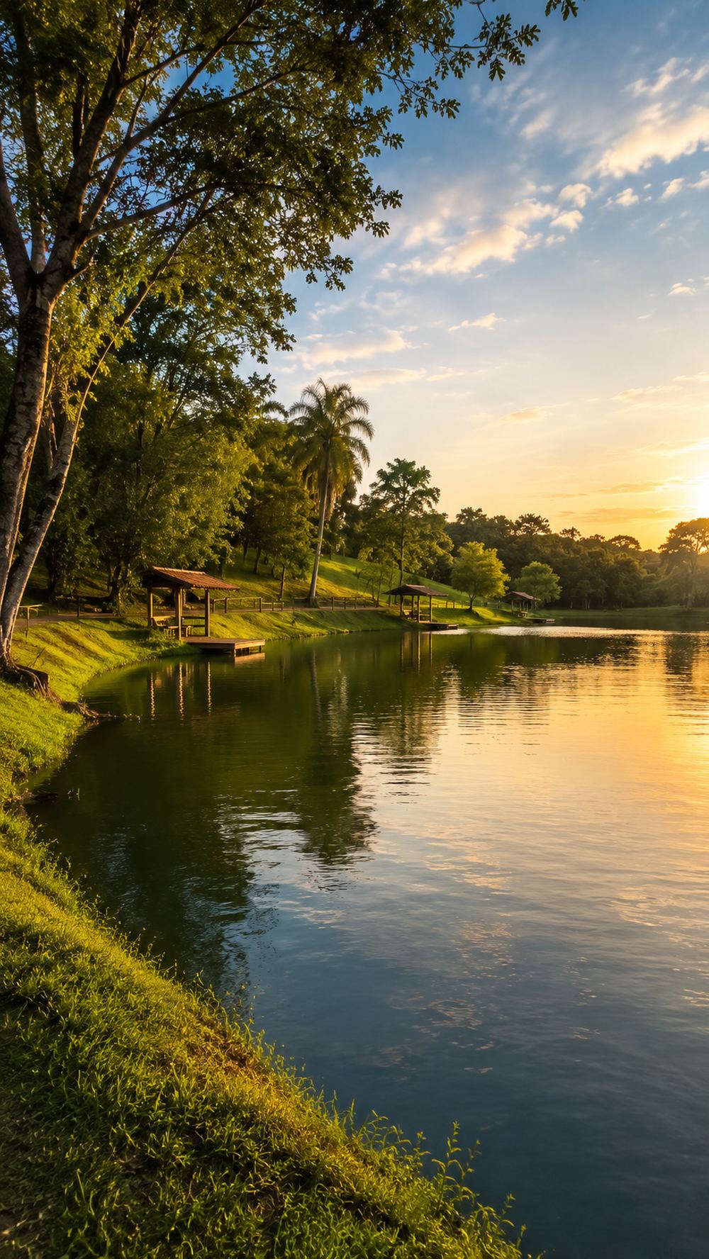 Pesqueiro ao entardecer